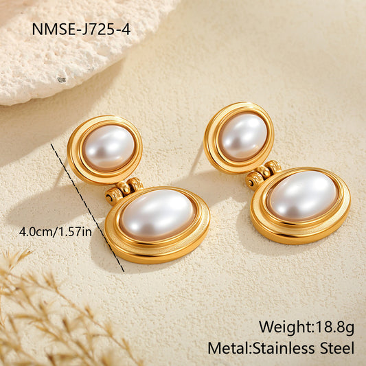 French Retro High-grade Stainless Steel Earrings