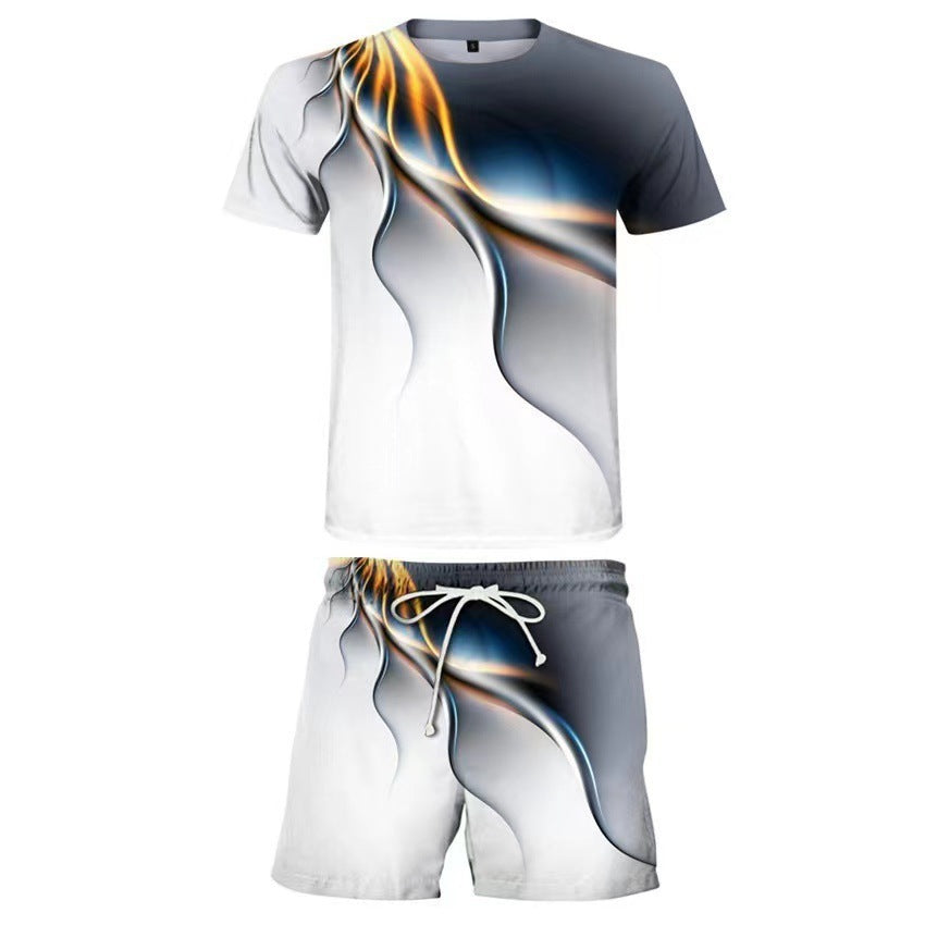 Men's Print Tee & Shorts Set — 2-Piece