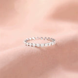 Silver Diamond Ring With High Sense Ring All-match Women's Silver Jewelry