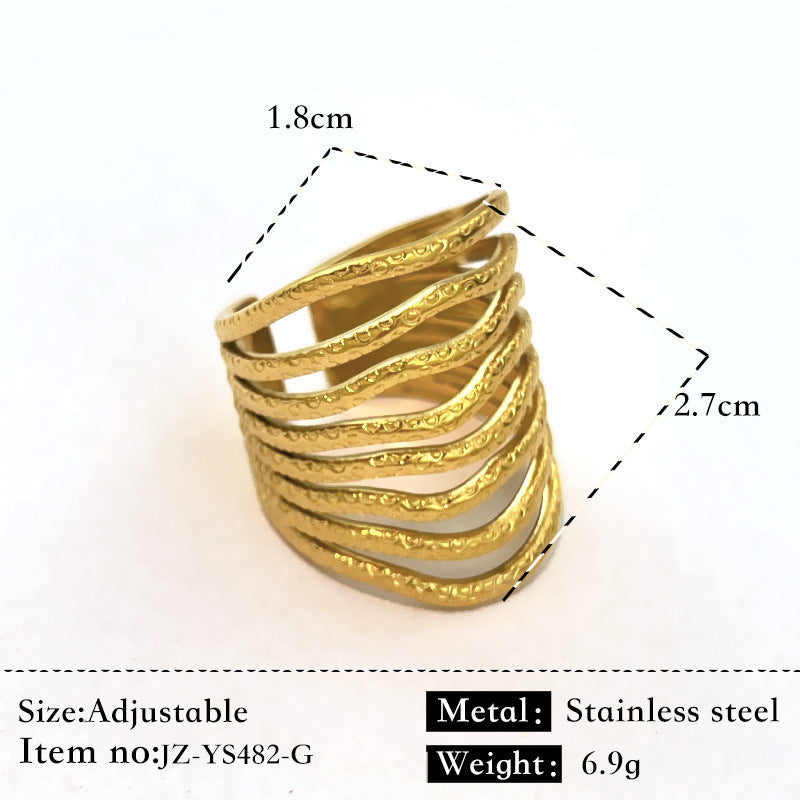 Glossy 18K Gold Simple Ring