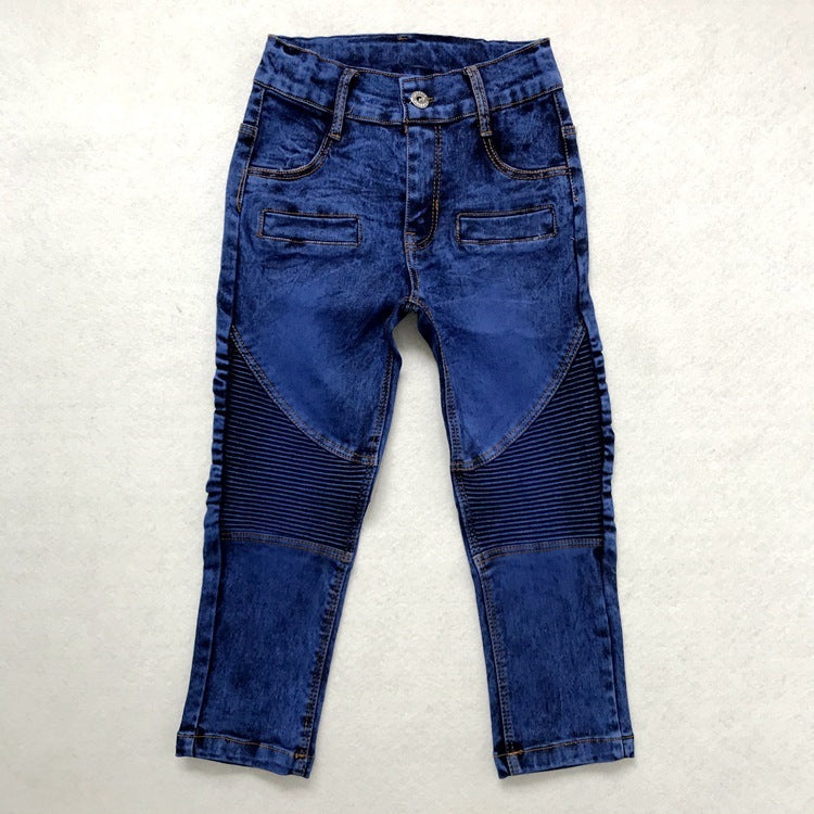 Crinkled Stretch Slim Fit Kids Pants