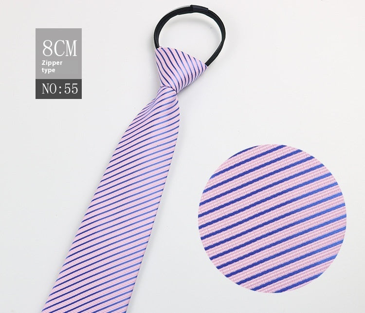 Men's Zip-Tie Striped Necktie