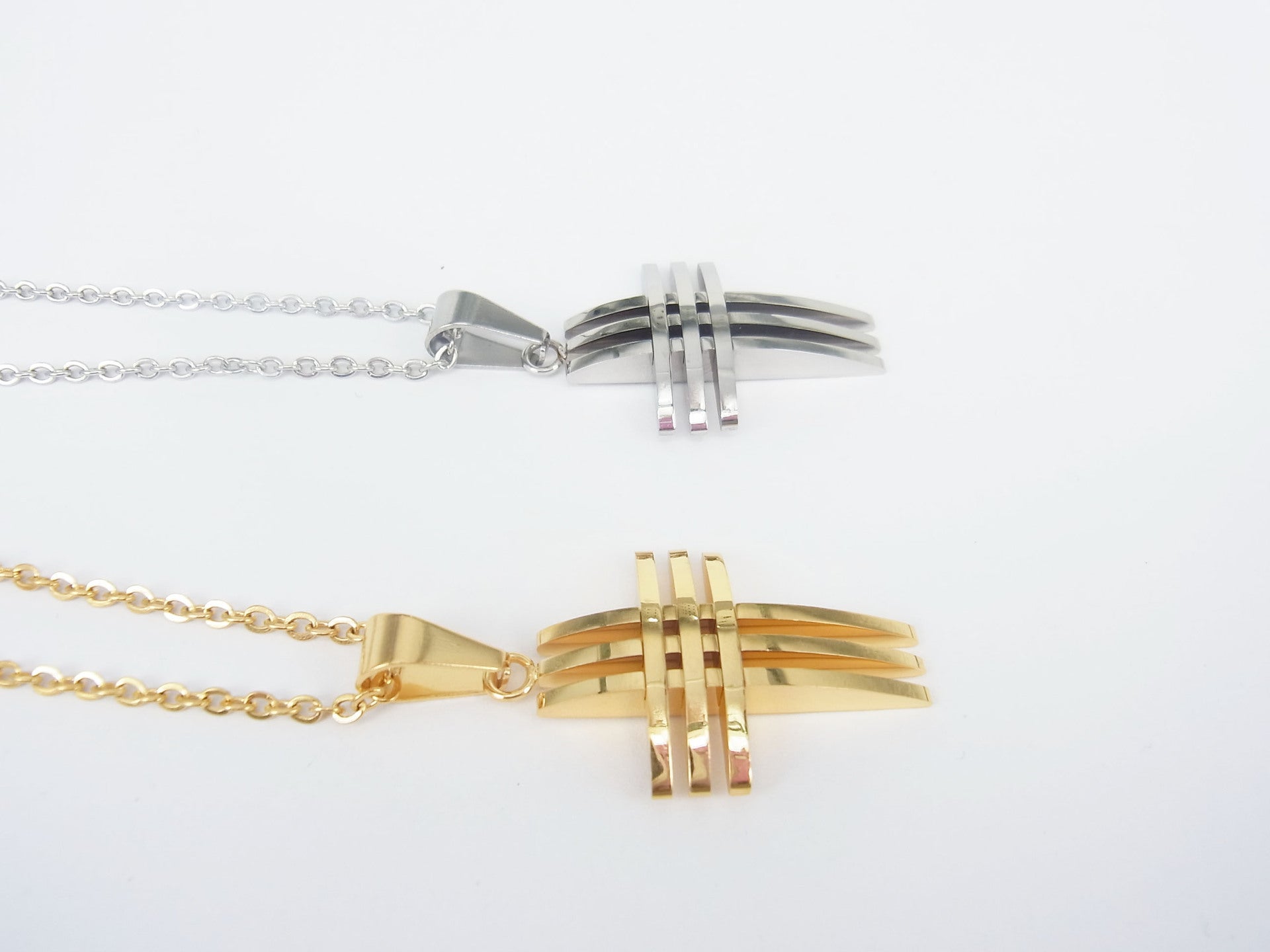 Hollow Cross Pendant — Stainless Steel