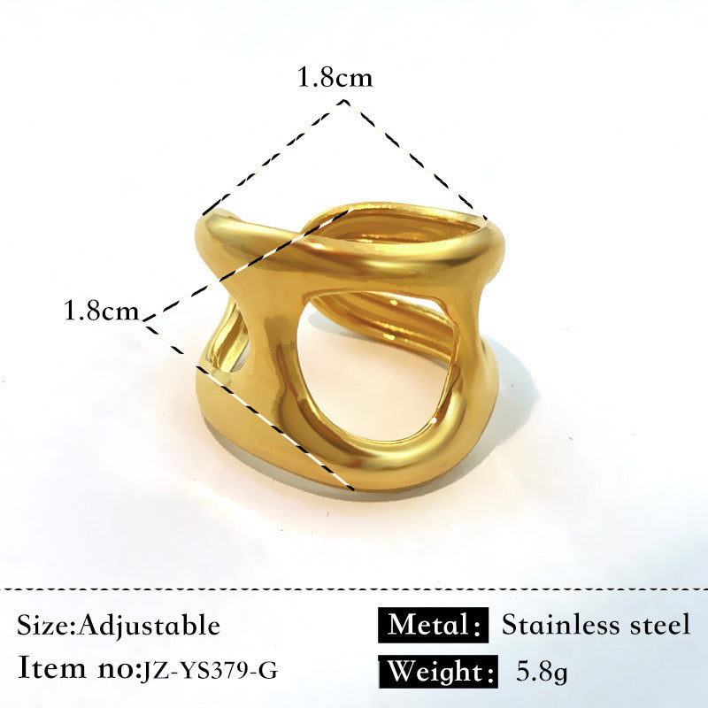 Glossy 18K Gold Simple Ring