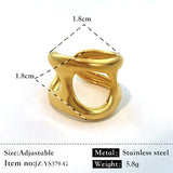 Glossy Stainless Steel Plated 18K Gold Simple Ring