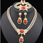Crystal Flower Bridal Jewelry 4-Piece Set