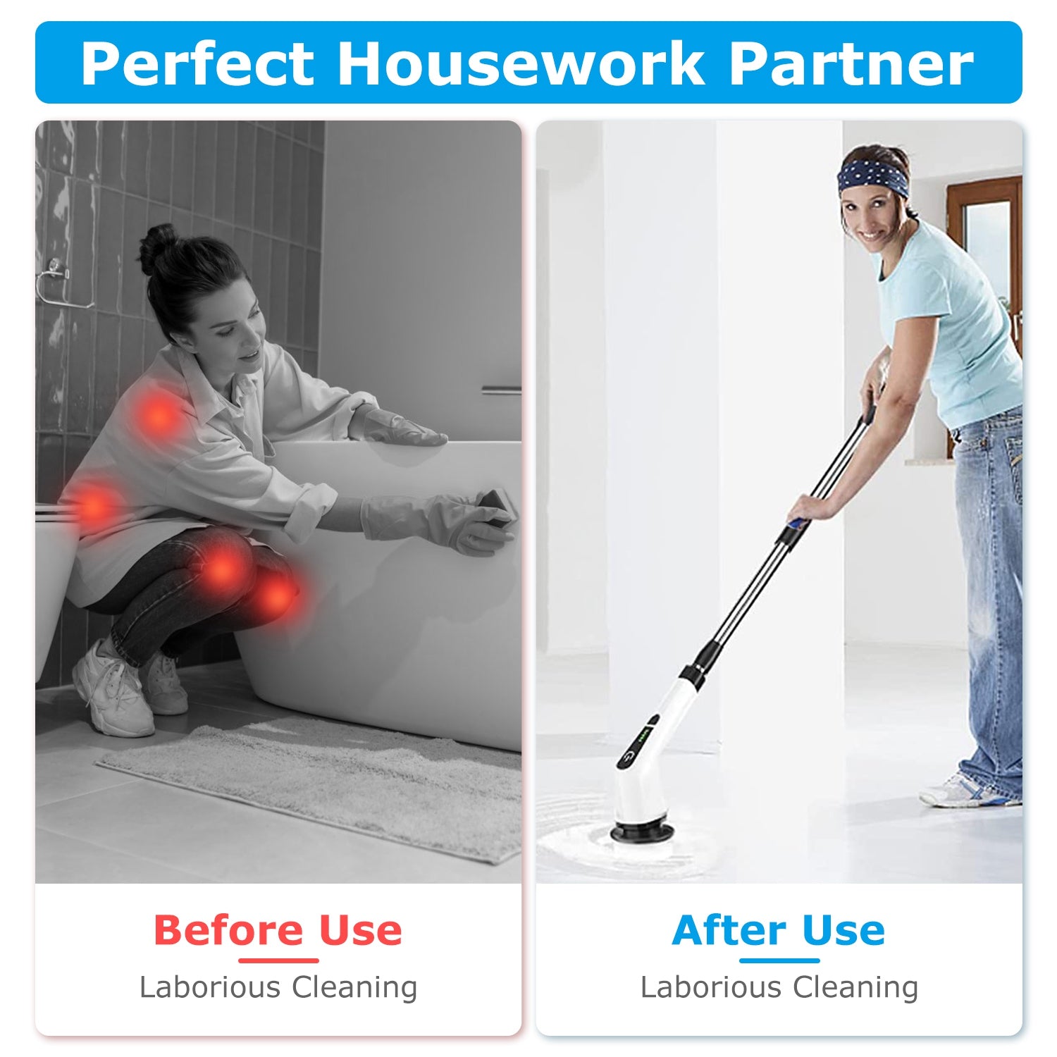 Cordless Electric Telescopic Spin Scrubber