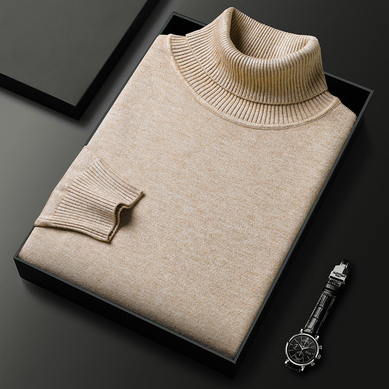 Slim-Fit Solid Color Turtleneck Pullover