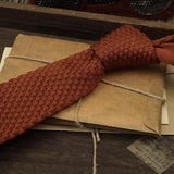 Narrow Woolen College Style Knitted Tie For Men And Women