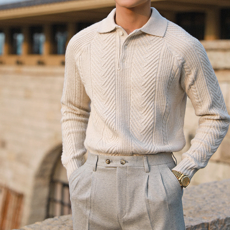 Men's Thermal Lapel Base Sweater