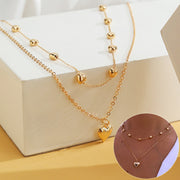 Double-Layer Heart Pendant Necklace