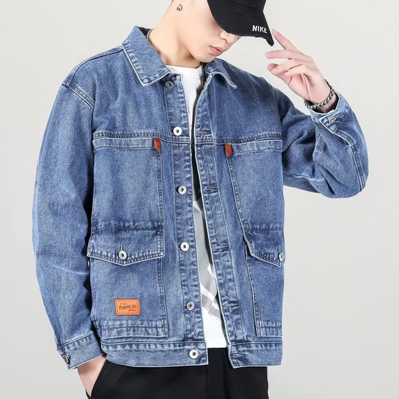 Men's Smoky Gray Vintage Denim Jacket