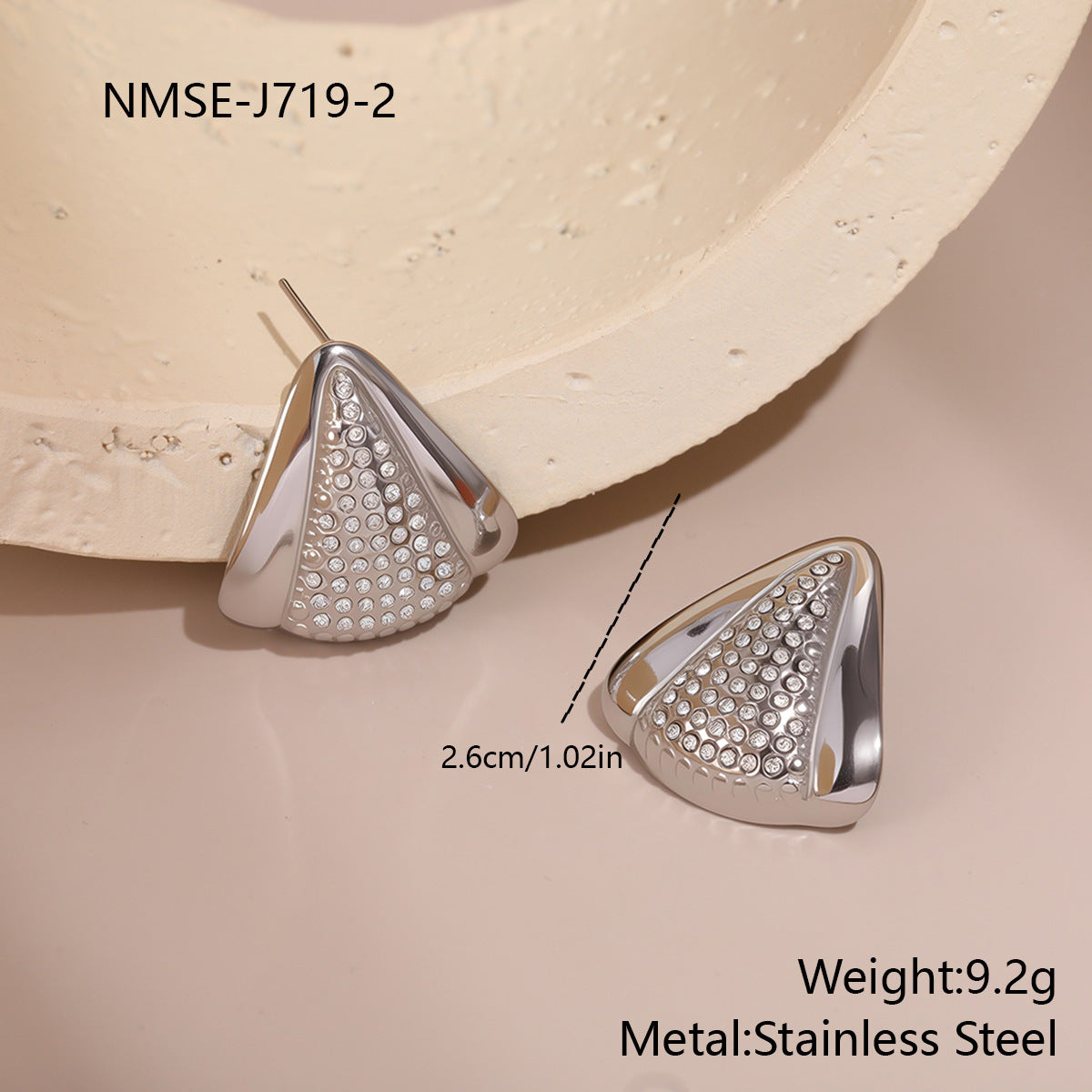 Elegant Geometric Diamond Stud Earrings Light Luxury Design Sense