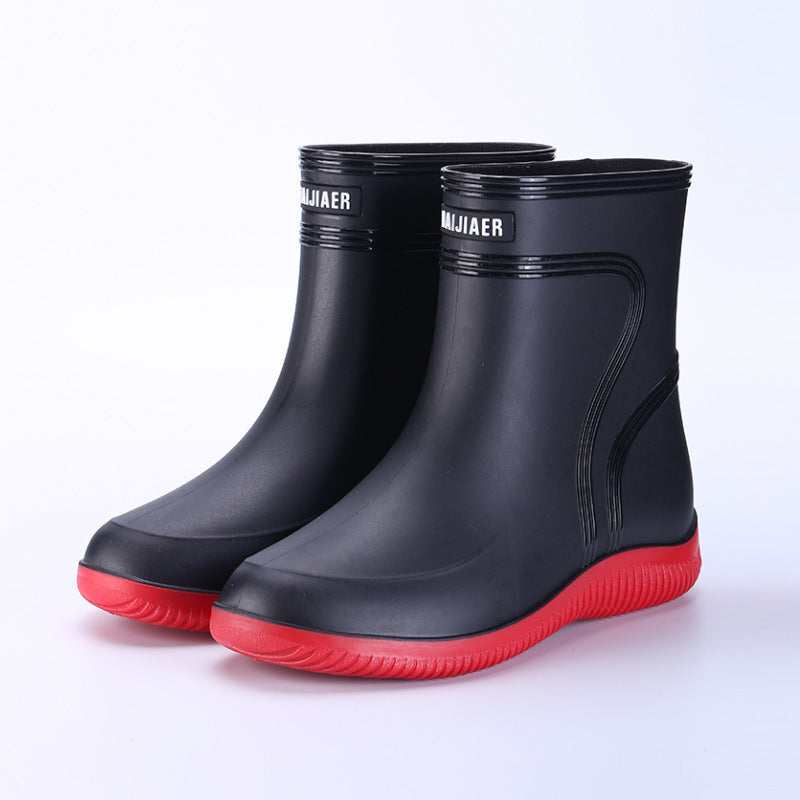 Men's Mid-Top Waterproof Rain Boots