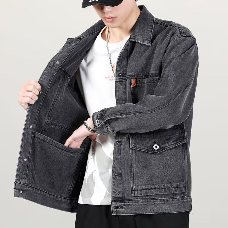 Men's Smoky Gray Vintage Denim Jacket