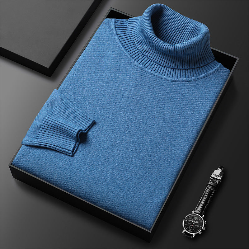 Slim-Fit Solid Color Turtleneck Pullover