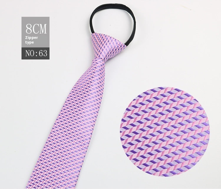 Men's Zip-Tie Striped Necktie