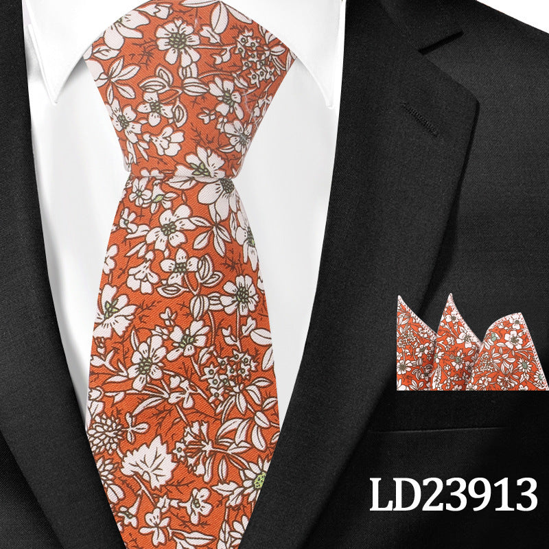 Floral Print 6cm Tie & Pocket Square Set