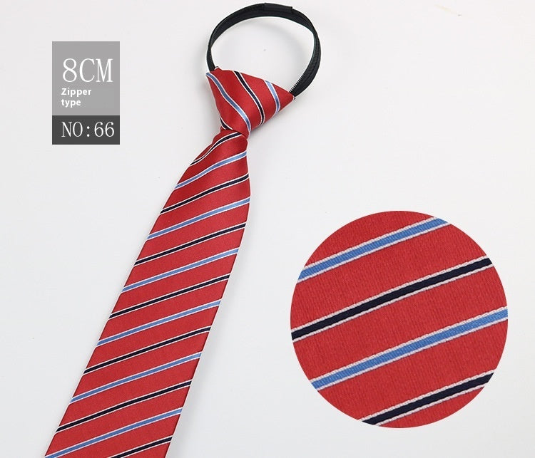 Men's Zip-Tie Striped Necktie