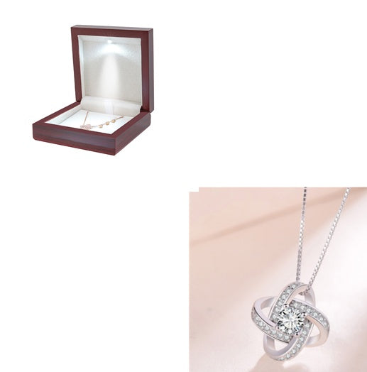 Sterling Silver Heart Zircon Pendant Necklace
