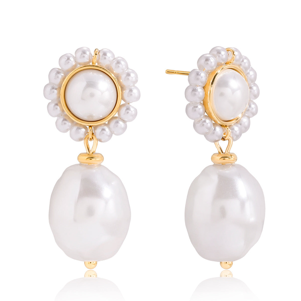 Women's Stainless Steel Pearl Ear Studs Light Earrings