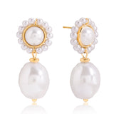Women's Stainless Steel Pearl Ear Studs Light Earrings