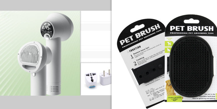 Silent Pet Hair Dryer & Comb