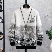 Patchwork Hip-Hop Crew Neck Sweater