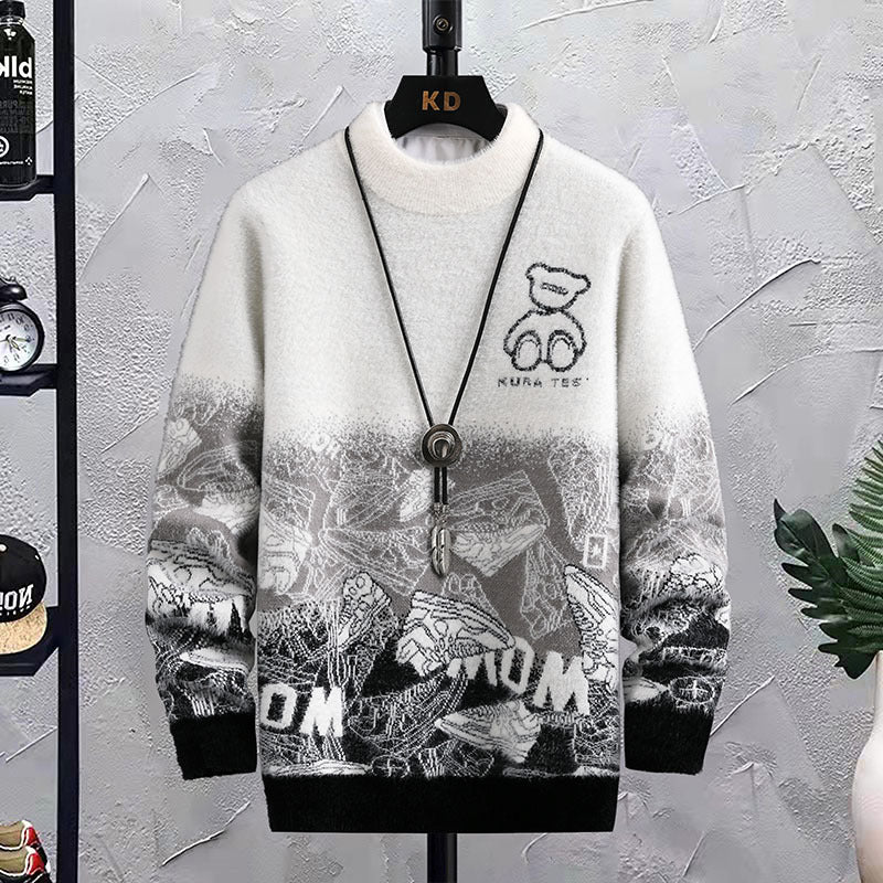 Patchwork Hip-Hop Crew Neck Sweater