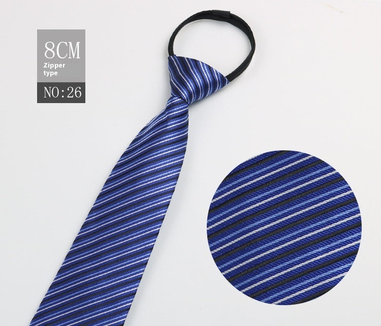 Men's Zip-Tie Striped Necktie