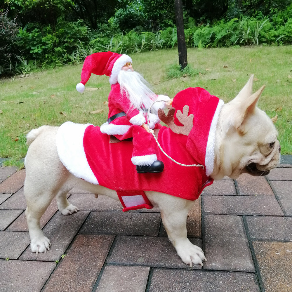 Christmas Reindeer-Rider Pet Costume