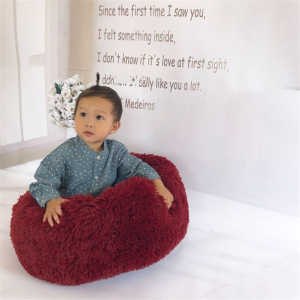 Round Long-Plush Pet Cushion Bed