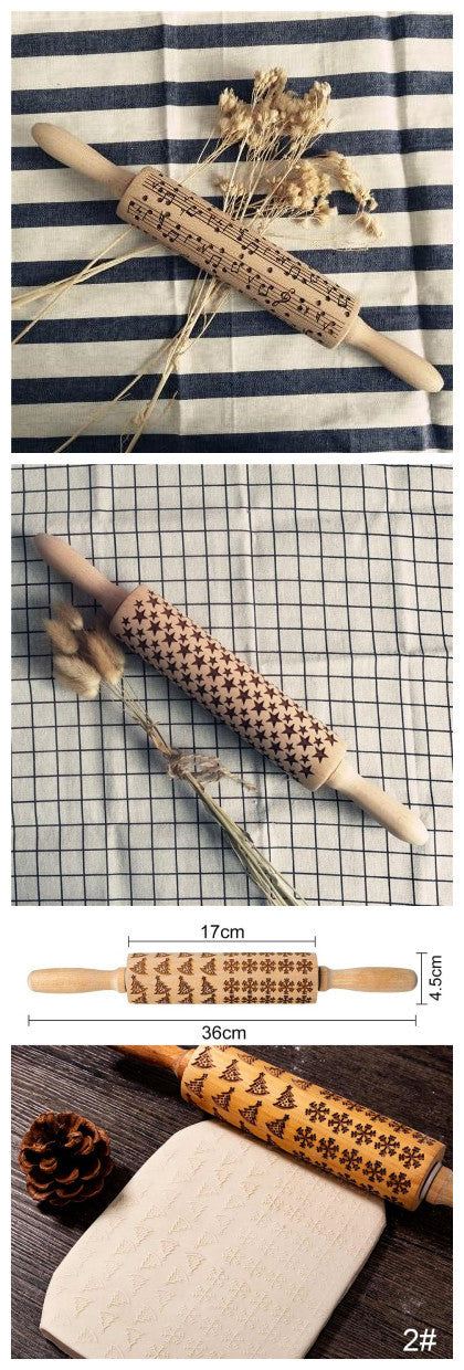 Christmas Embossing Rolling Pin