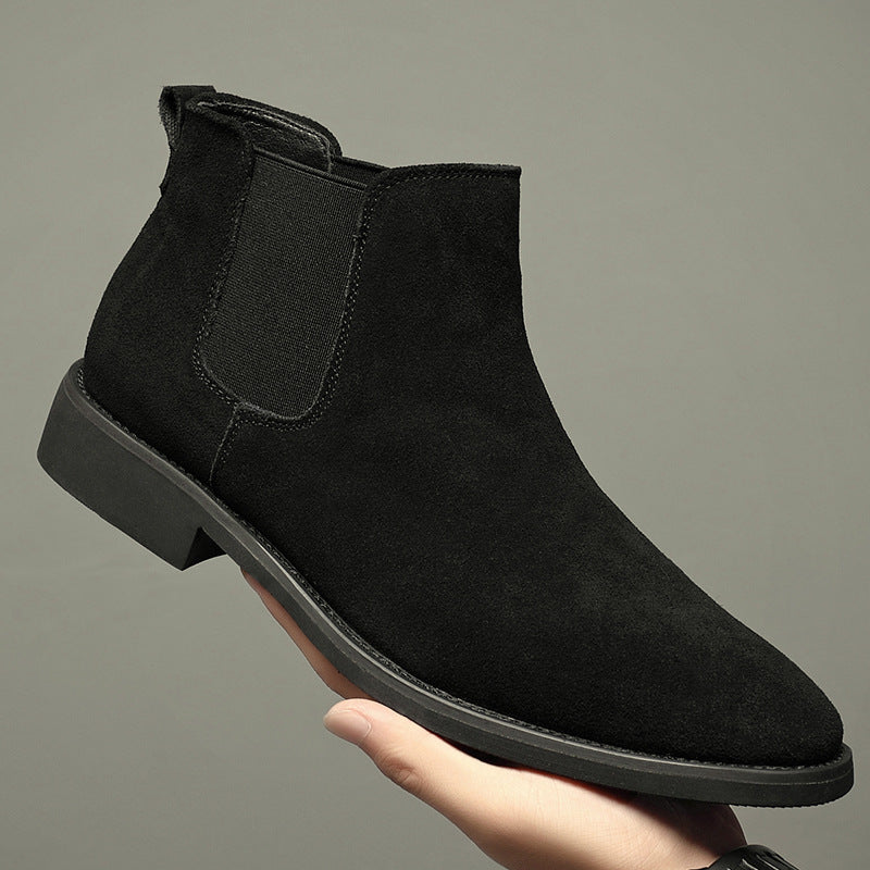 Men's Suede Pointed-Toe Martin Boots