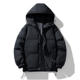 Men's Hoodie Coat Winter Fashion Solid ZIp-up Thickened Cotton-padded Jacket Casual Warm Outwear Top Clothing