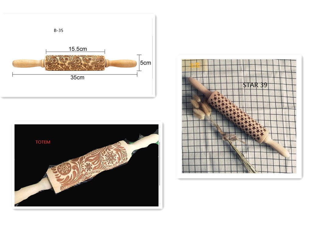 Christmas Embossing Rolling Pin