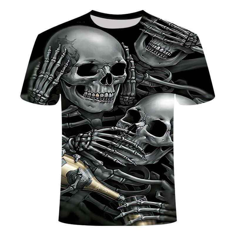 Men's Streetwear Skull Print Tee