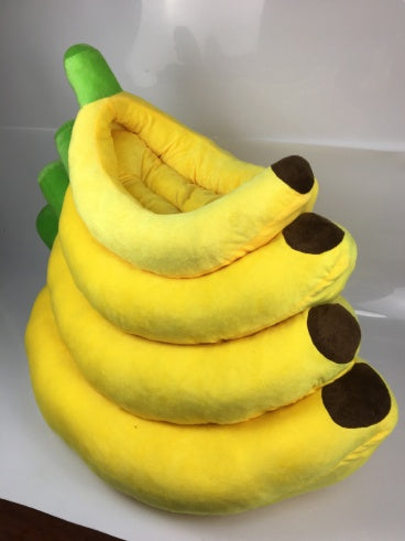 Washable Banana Plush Pet Bed