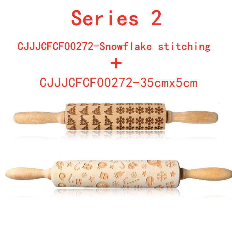 Christmas Embossing Rolling Pin