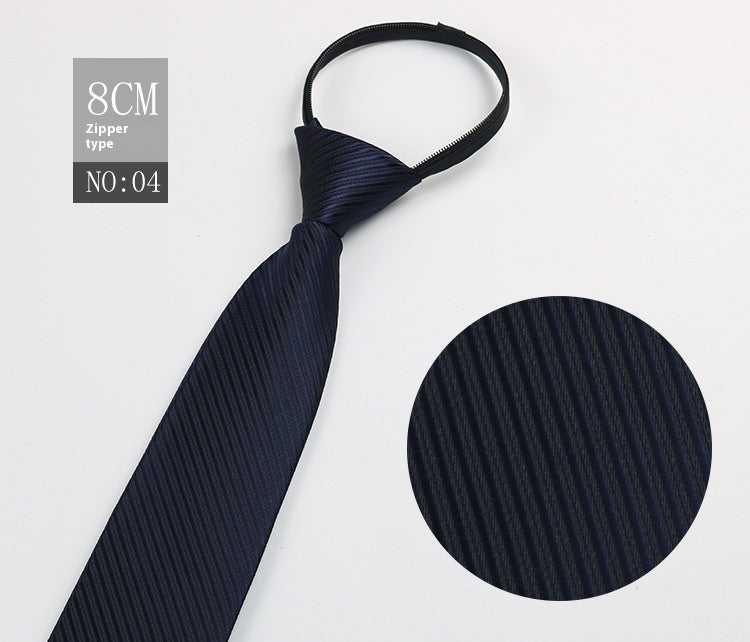 Men's Zip-Tie Striped Necktie