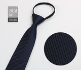 Black Men's Tie Striped Blue Business Tie Lazy Zip Tie In Stock Wholesale Pull Peels
