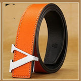 Men's Leather Letter Belt