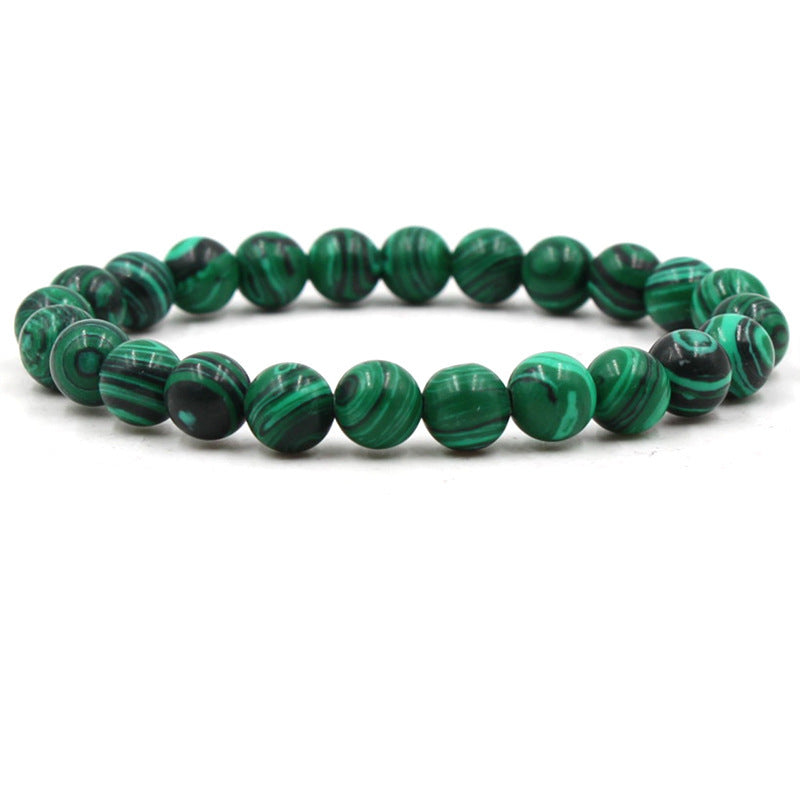 Malachite Stretch Bracelet — Black Matte