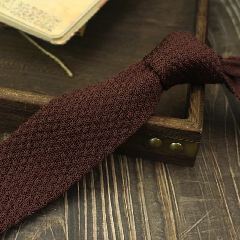 Narrow Woolen Knit Tie