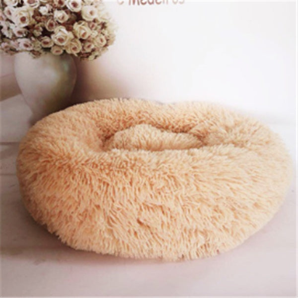 Round Long-Plush Pet Cushion Bed
