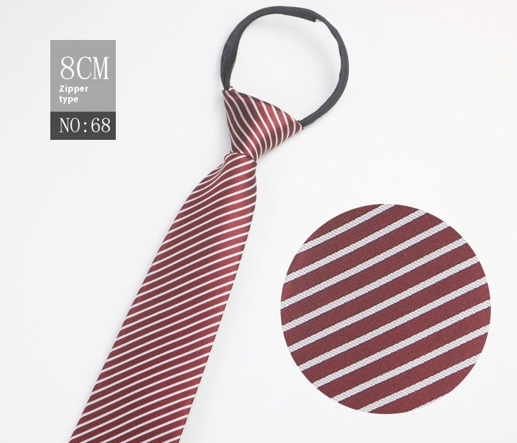 Men's Zip-Tie Striped Necktie