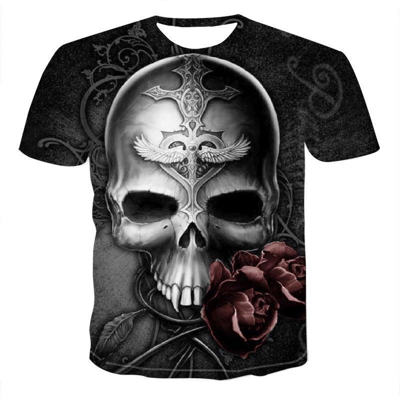 Men's Streetwear Skull Print Tee