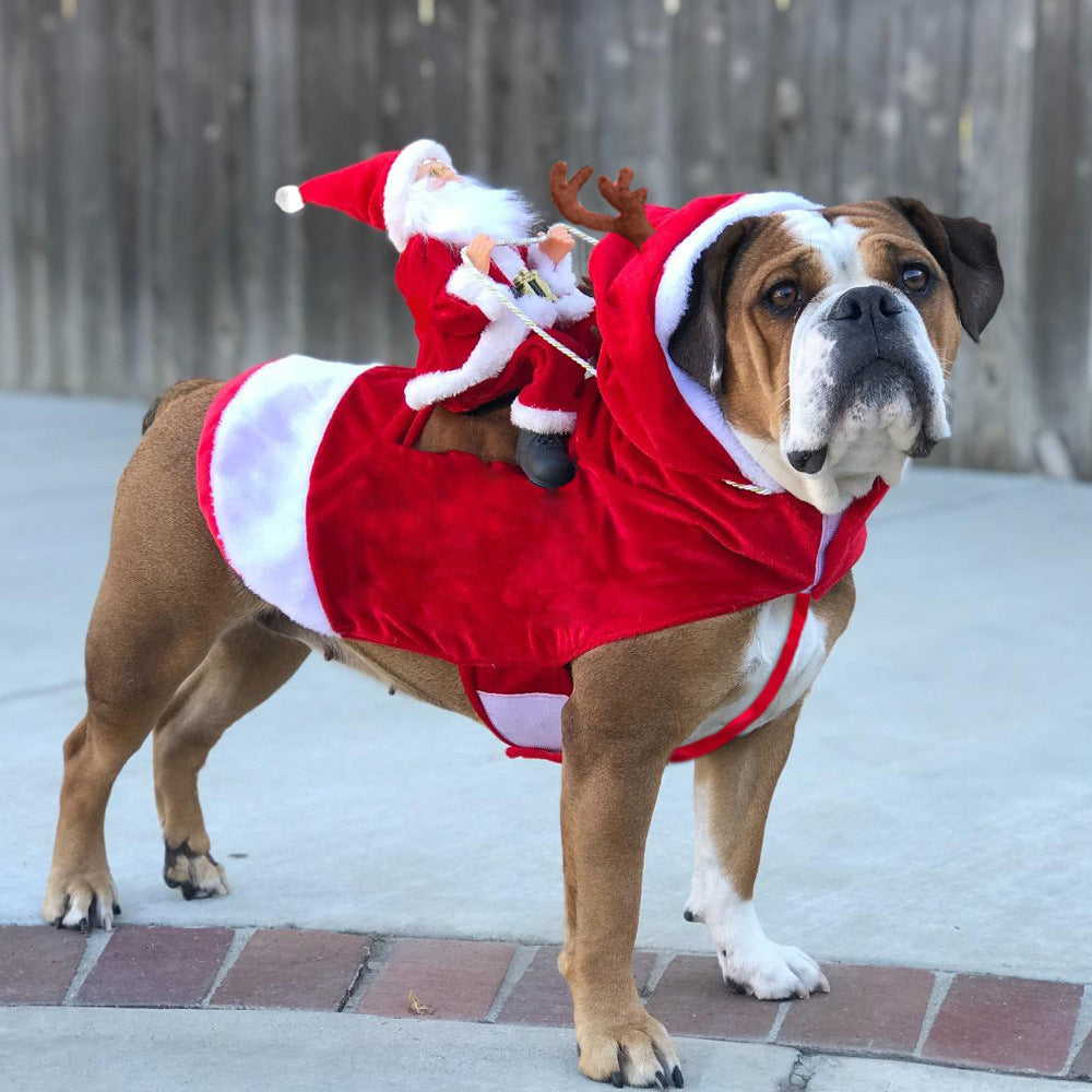 Christmas Reindeer-Rider Pet Costume