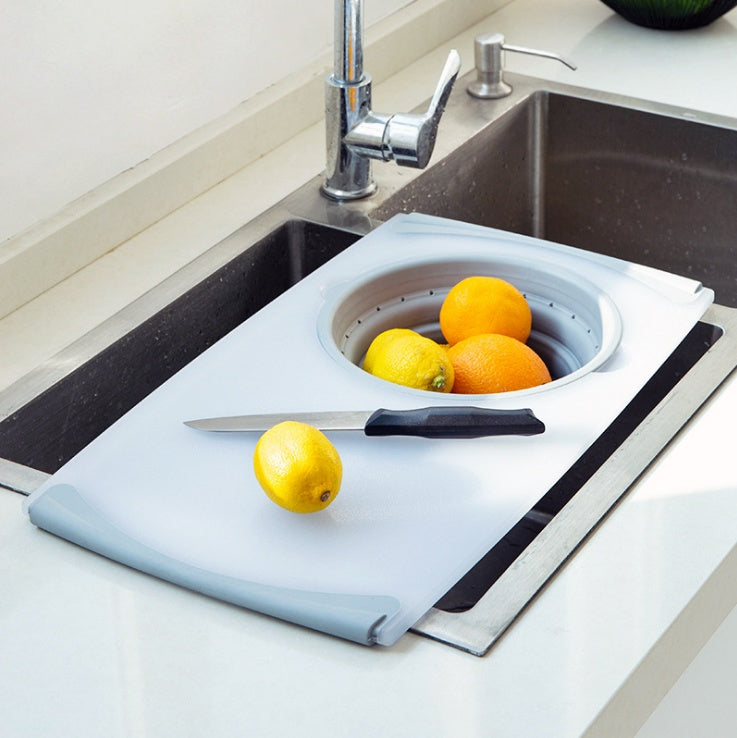 3-in-1 Cutting Board with Drain Basket