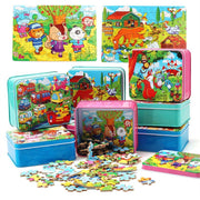 80pc Wooden Animal Puzzle Toy Set